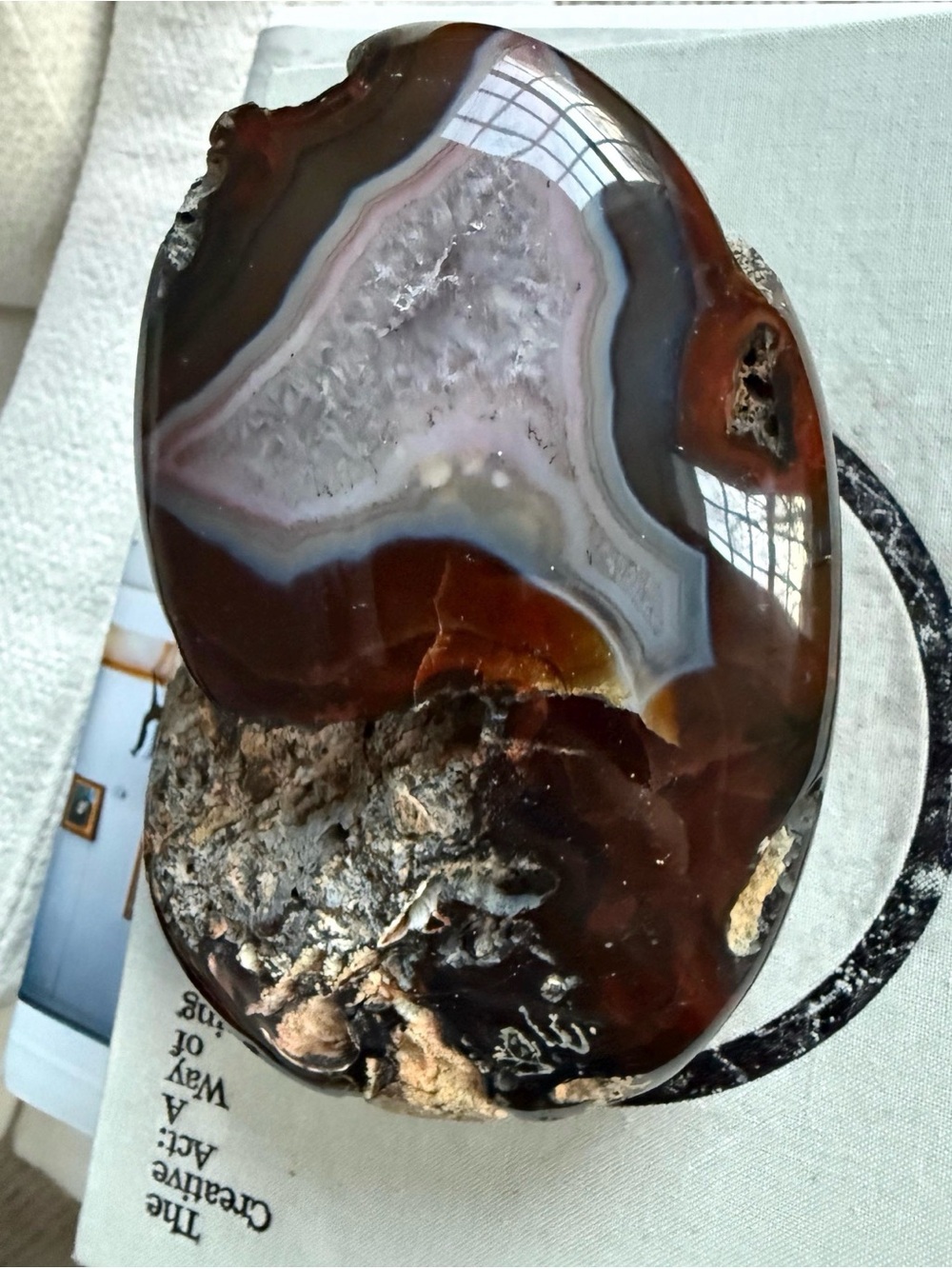 Unique Polished Agate and Crystal Specimen